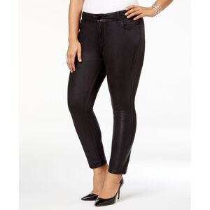 Trendy Plus Size Coated-Texture Jeans Black Metador 16W